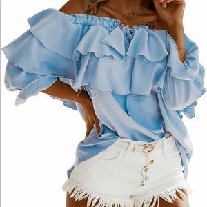 Medium Off Shoulder Blouse with tie at neck